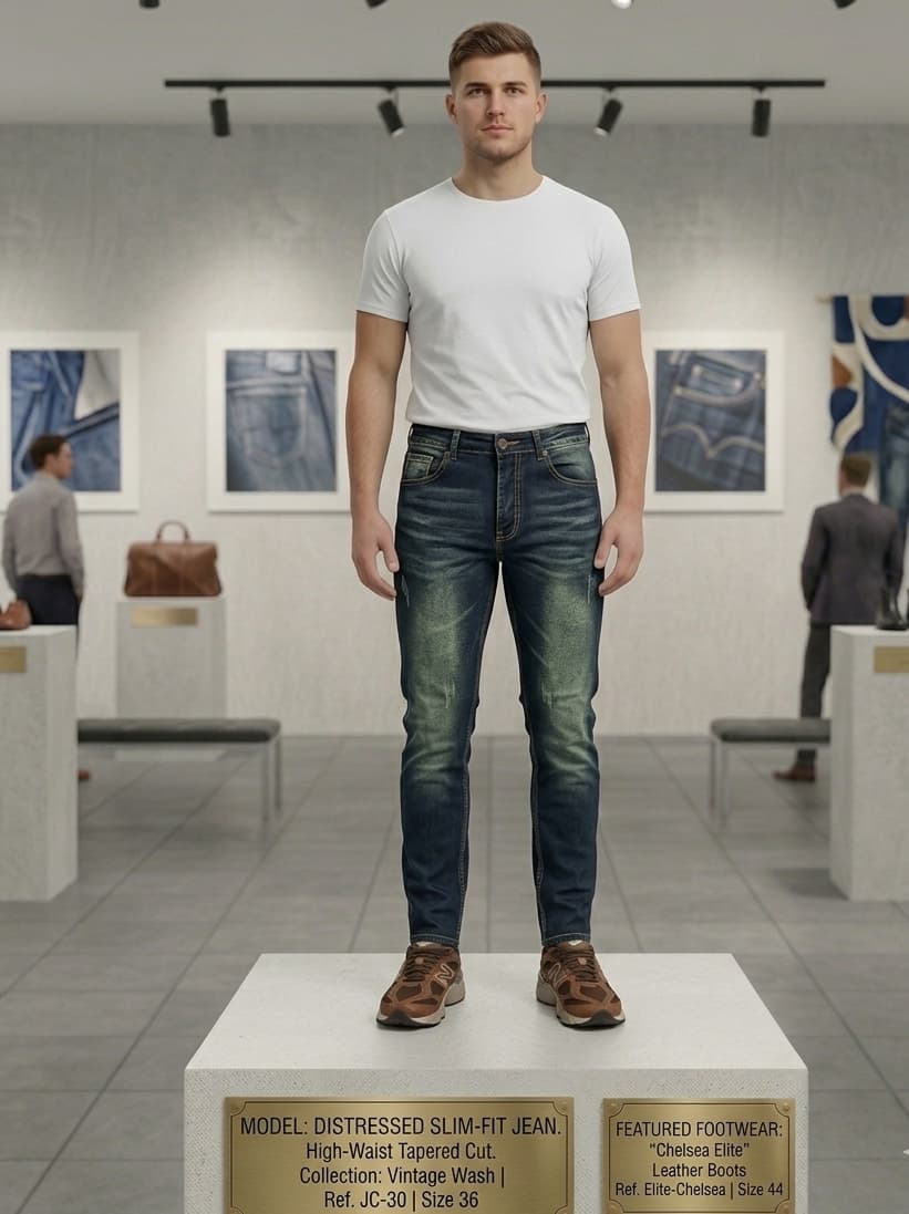 Distressed Slim Fit Jeans