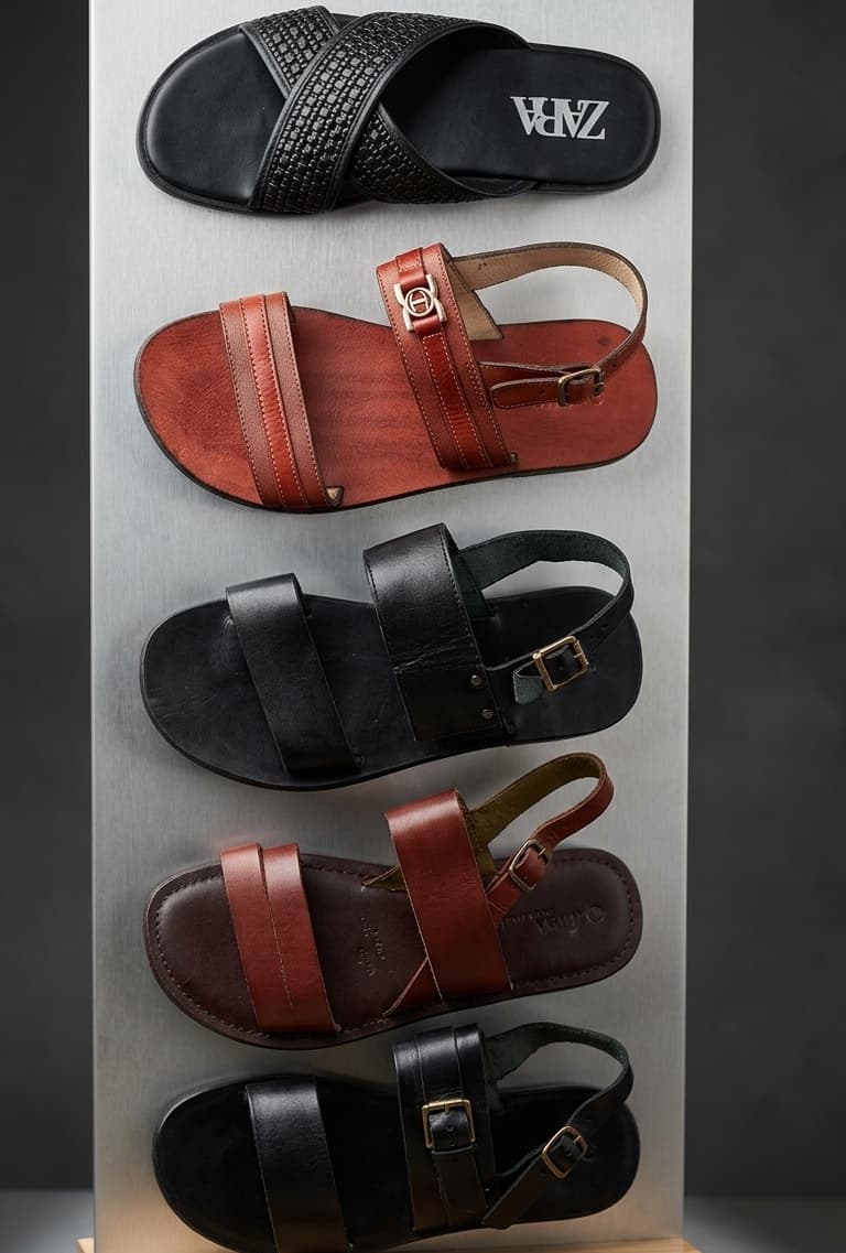 Crafted leather sandals