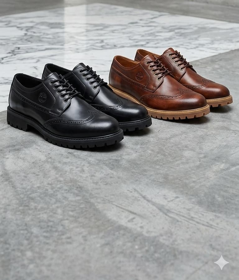 Executive leathered Shoe with timberland soles
