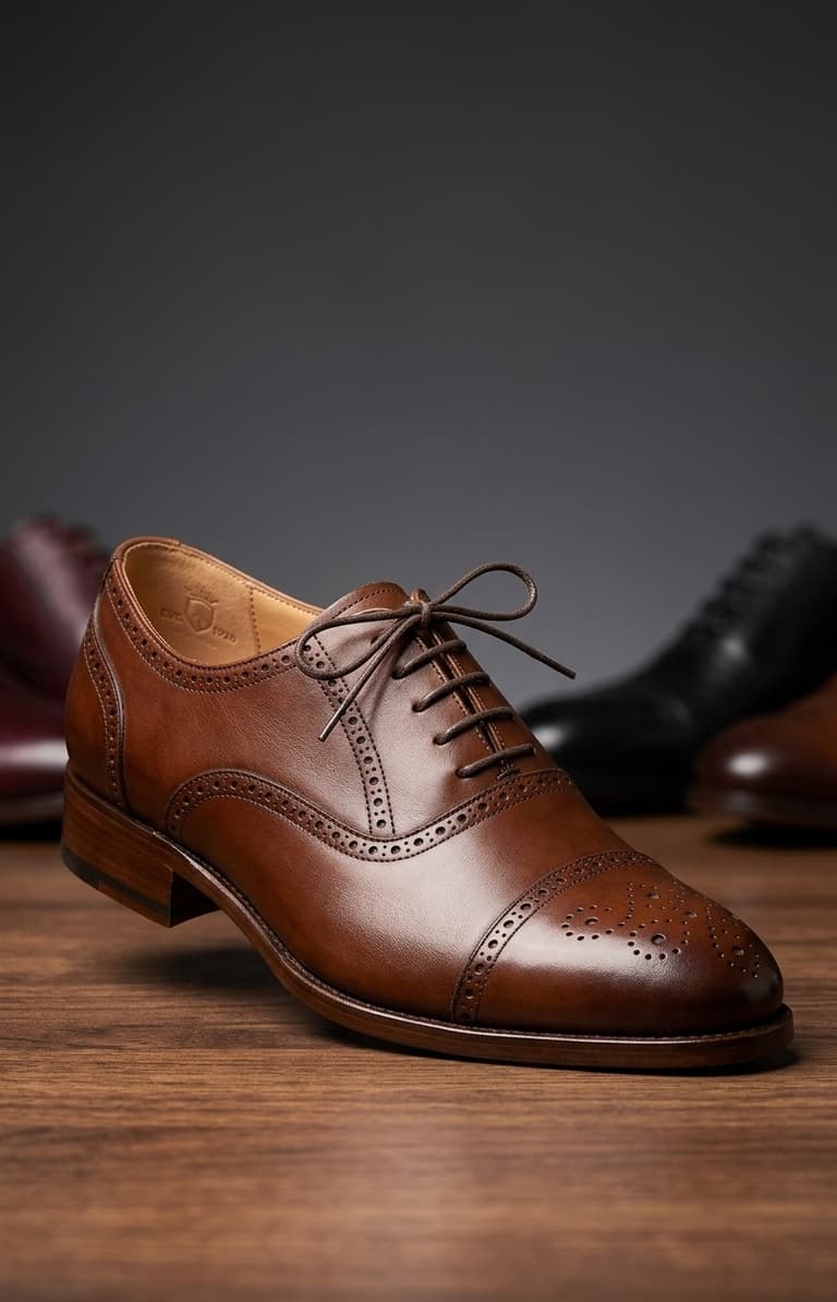 Executive brown shoe. Leathered