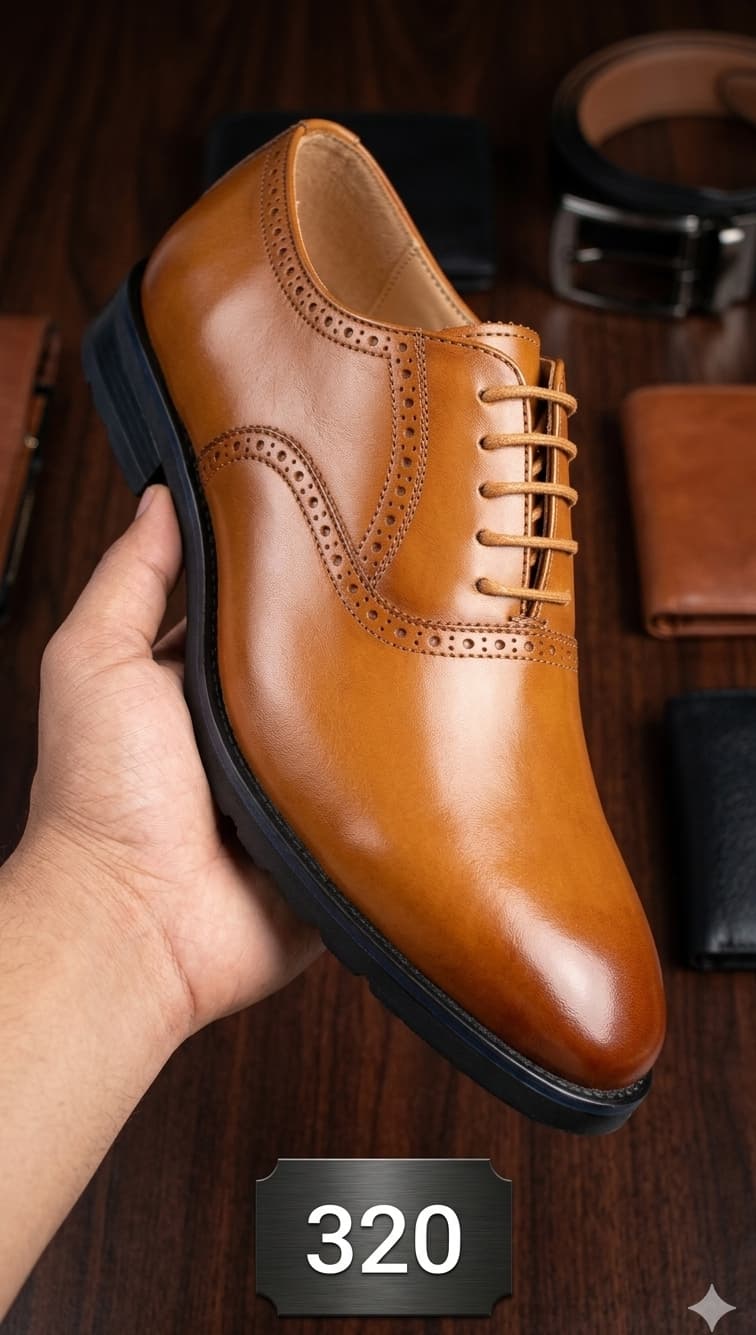 All brown executive shoe sleek